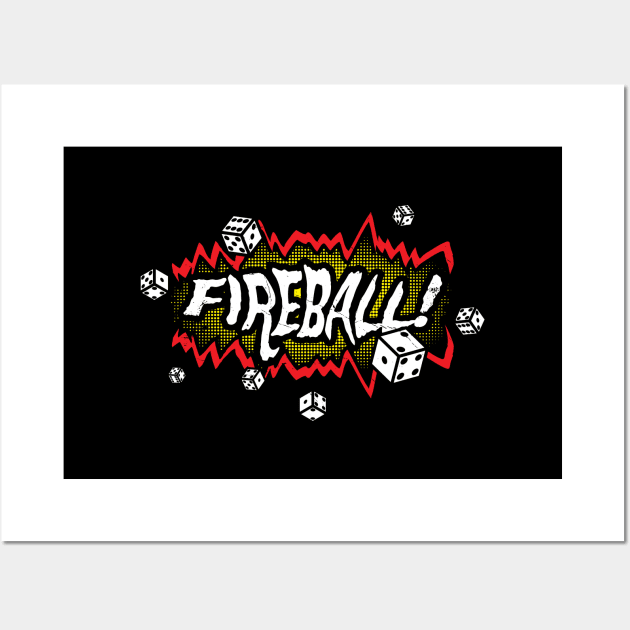 Fireball DnD Dice Spell Wall Art by DnlDesigns